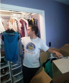 movers packing clothing